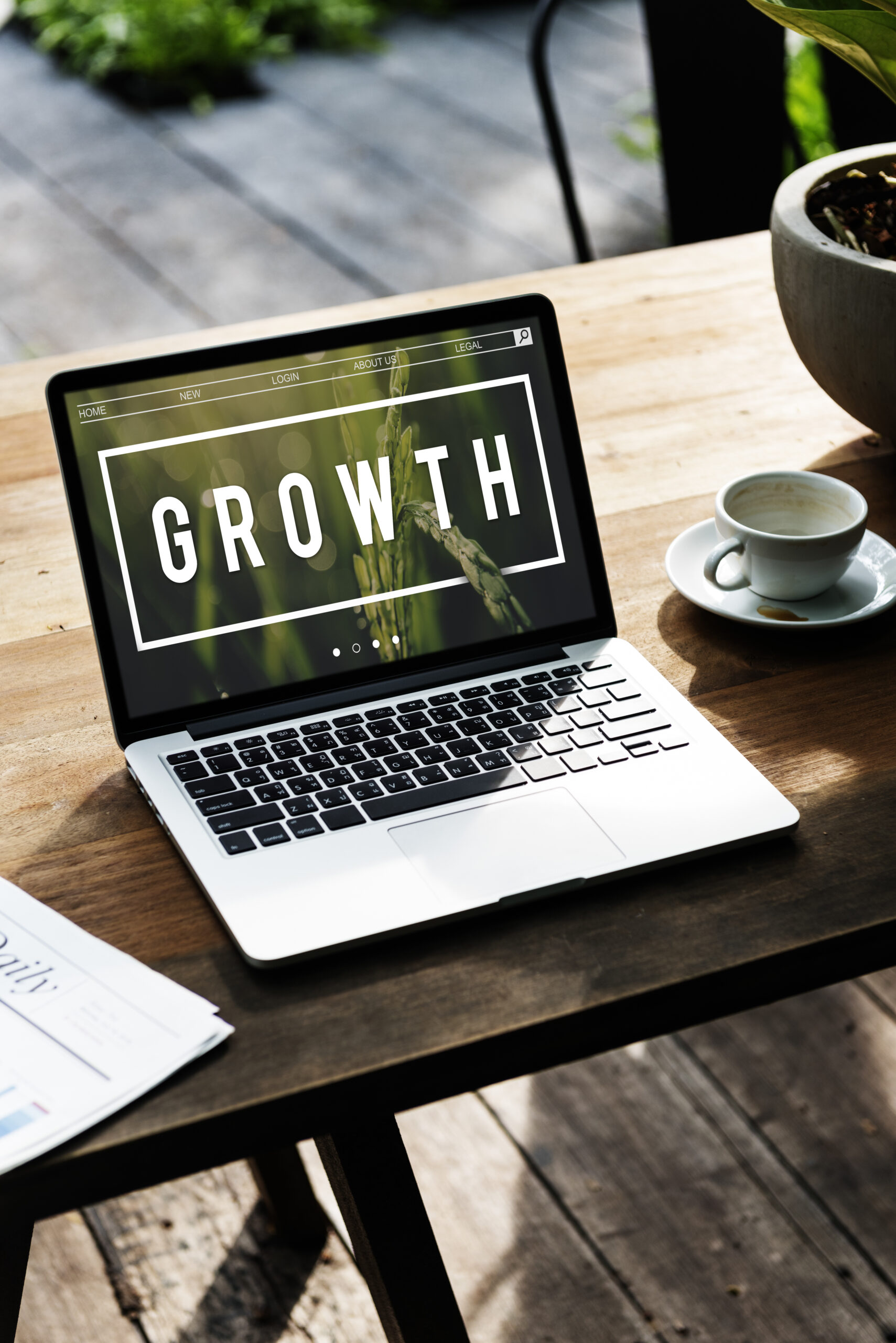 Growth Development Grow Improvement Success growth marketing on a computer